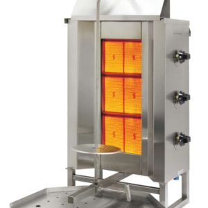 Eurodib VGB3 40 Kg. Natural Gas 3 Double Burners Vertical Broiler - 33,268 BTU
